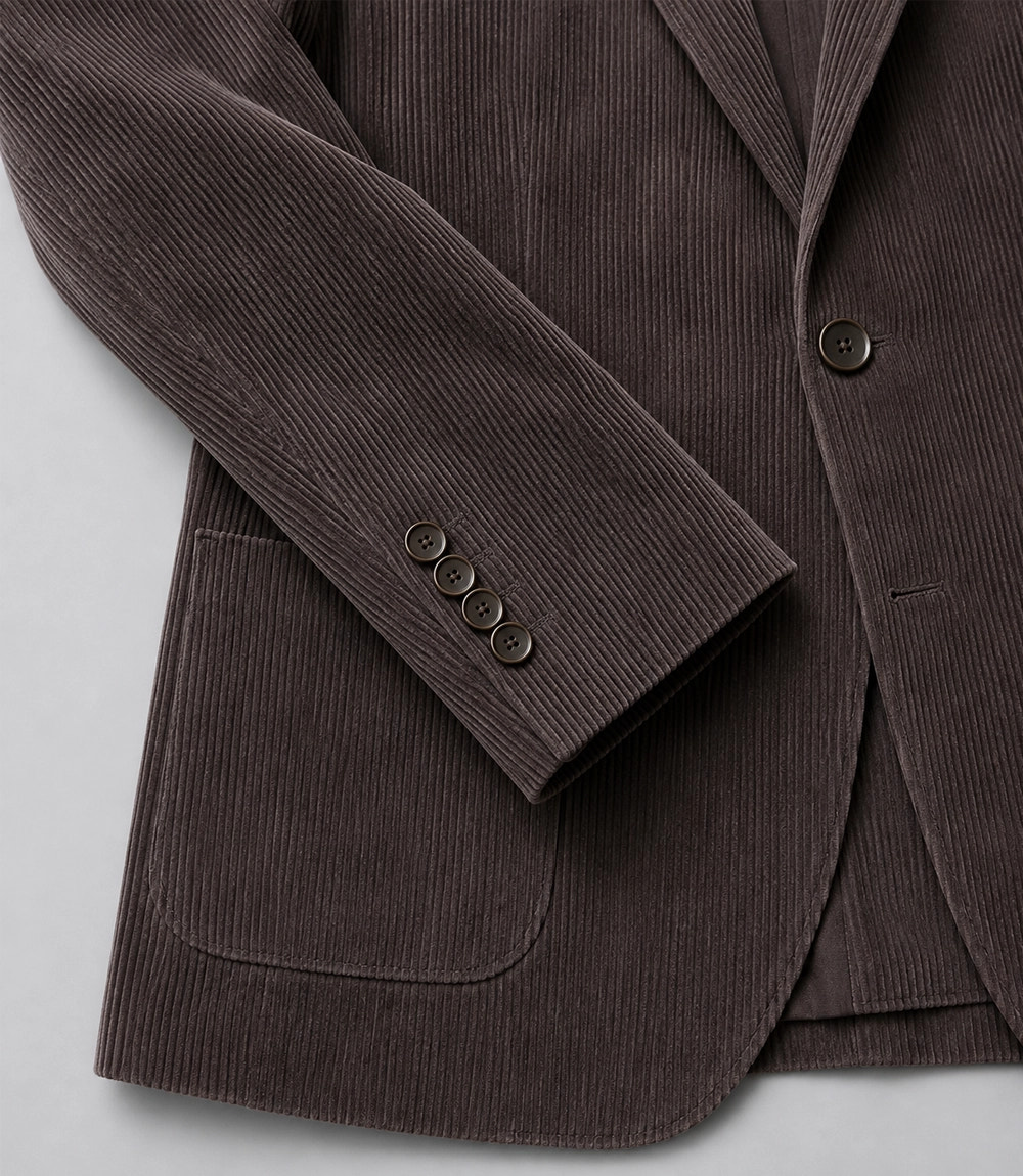 Men's Chocolate Brown Corduroy 2 Piece Suit Blazer - Suit Heritage