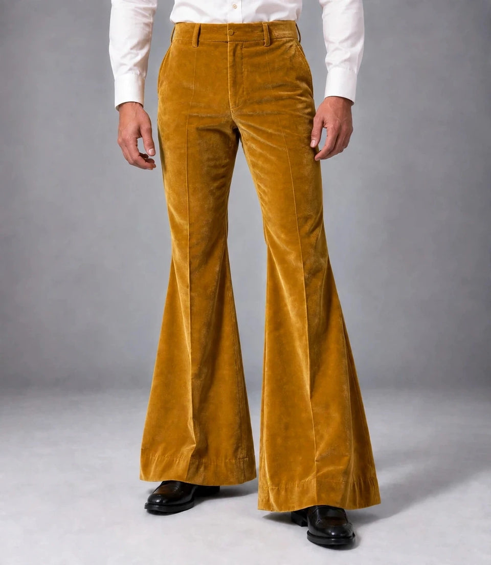 1970s Mustard Yellow Velvet Suit Pant - Suit Heritage