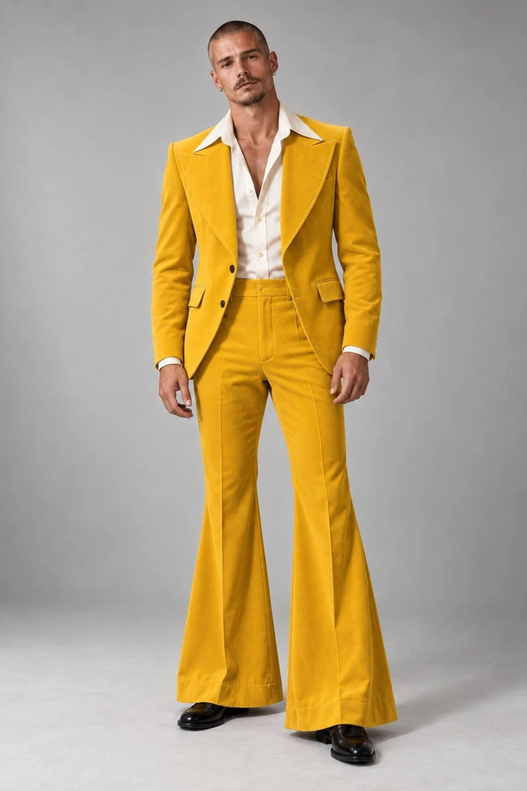 1970s Vintage Mustard Yellow Wedding Suit - Suit Heritage