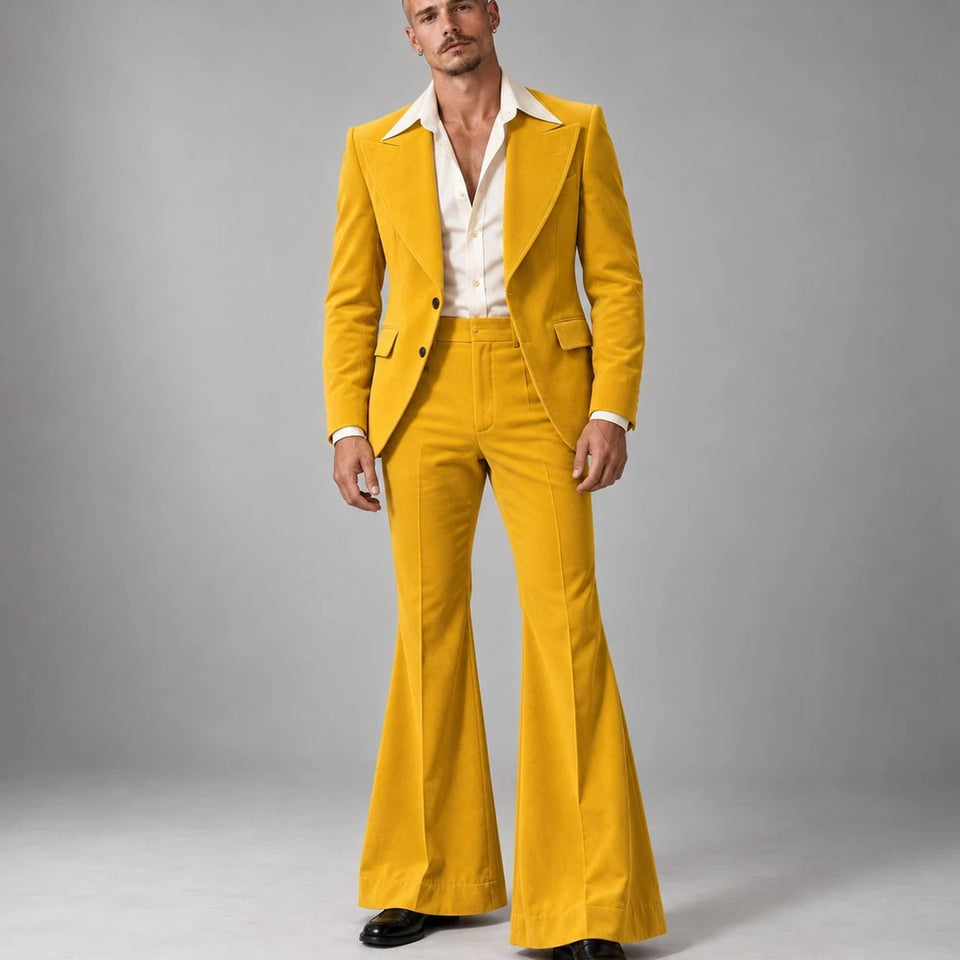 1970s Vintage Mustard Yellow Wedding Suit - Suit Heritage
