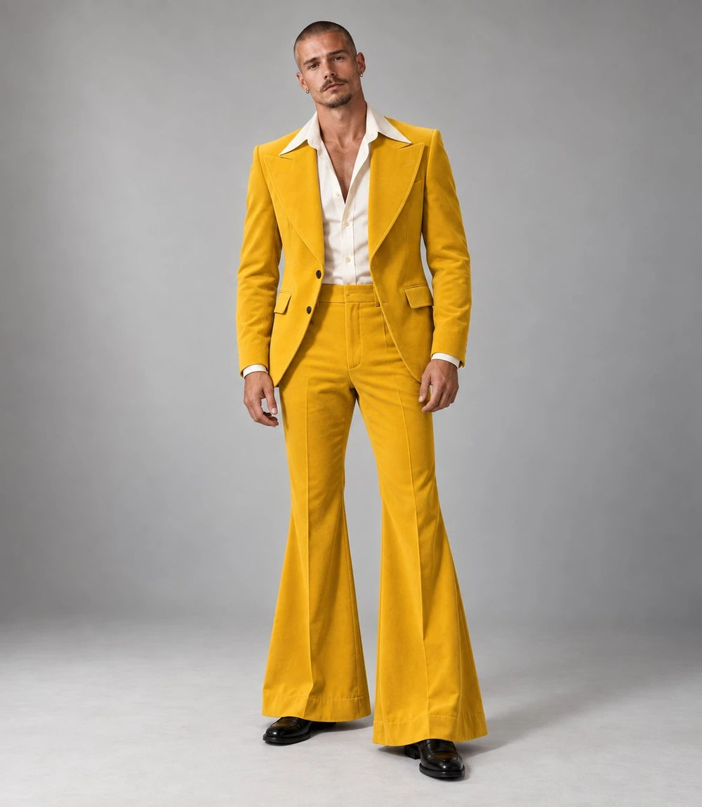 1970s Vintage Mustard Yellow Wedding Suit - Suit Heritage