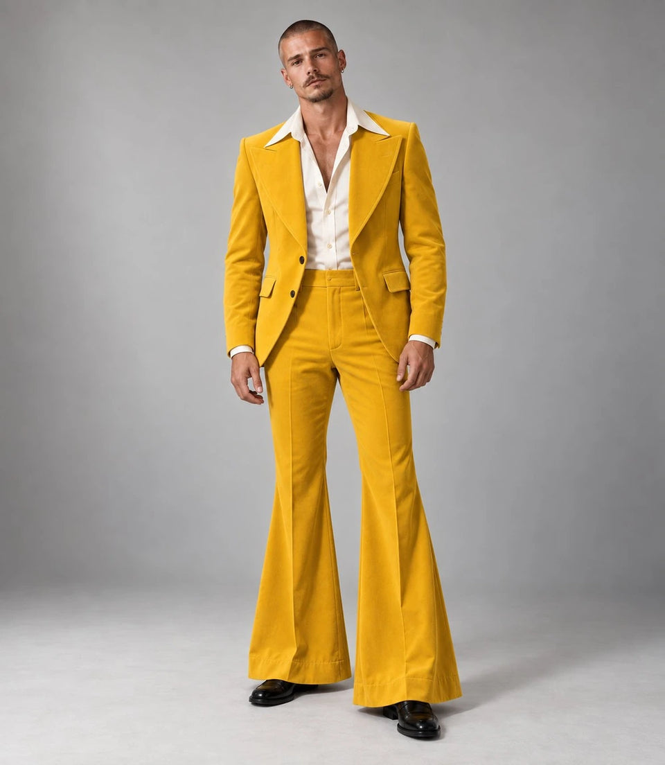 1970s Vintage Mustard Yellow Wedding Suit - Suit Heritage