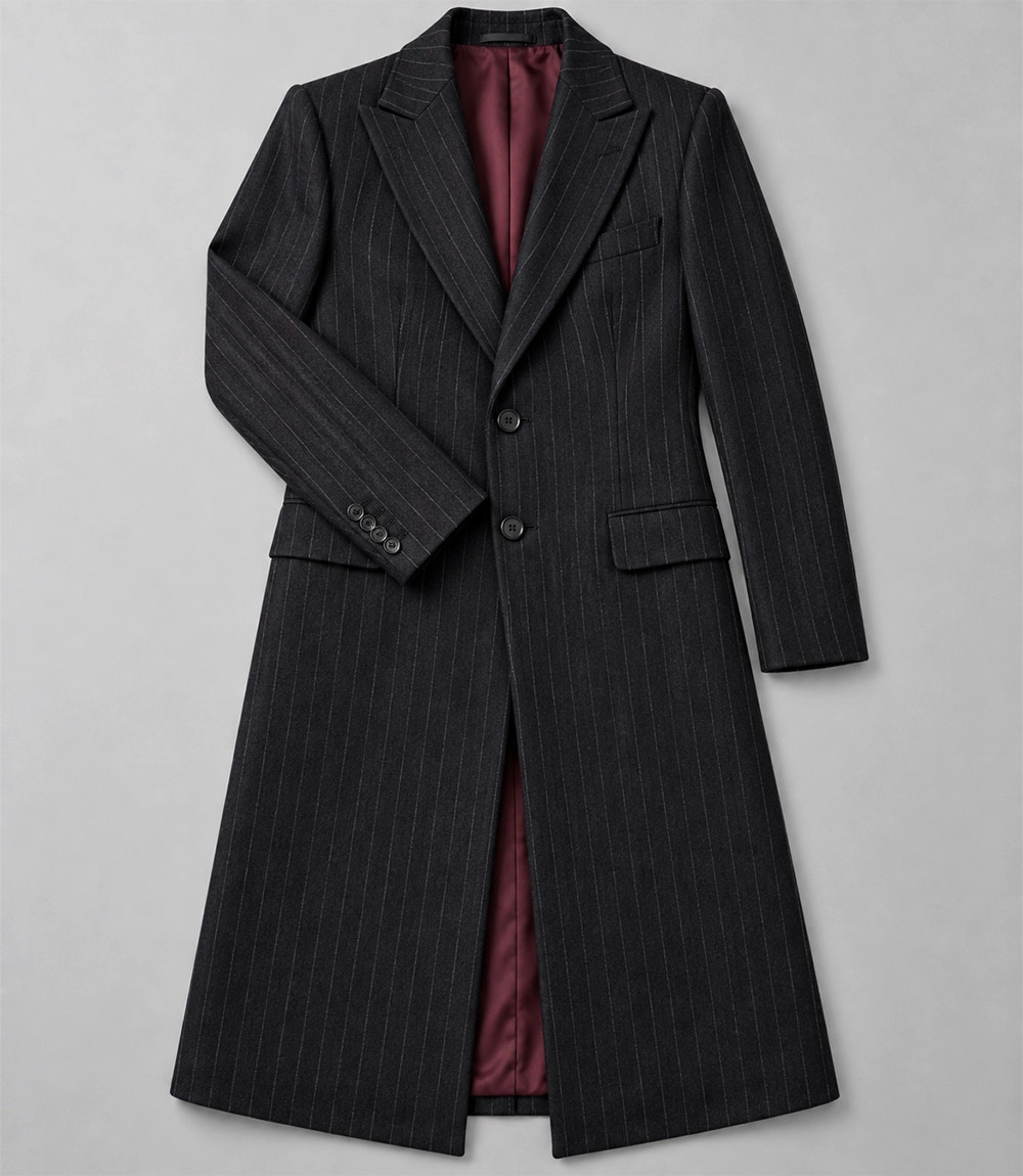 20s Men's Black Pinstriped 3 Piece Suit Coat - Suit Heritage
