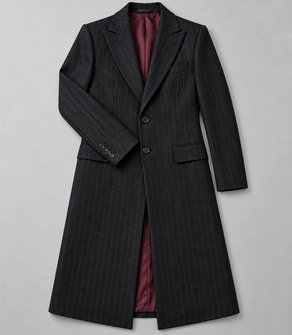 20s Men's Black Pinstriped 3 Piece Suit Coat - Suit Heritage