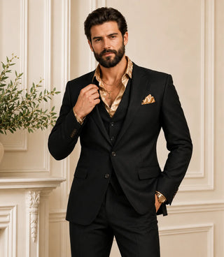 70s Men’s Black 3 Piece Suit
