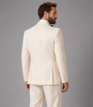 70s Men's Ivory Double Breasted Groom Tuxedo Back - Suit Heritage