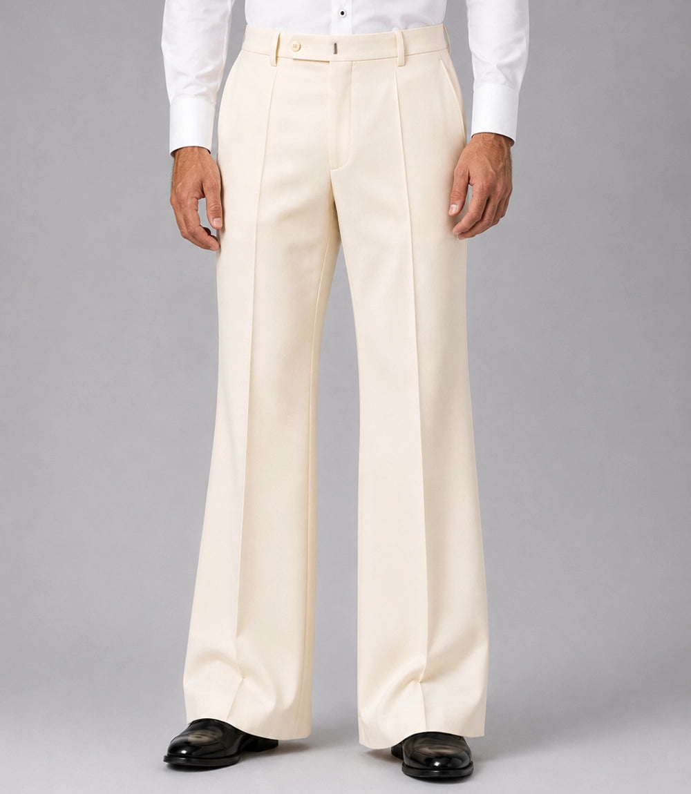 70s Men's Ivory Double Breasted Groom Tuxedo Pant - Suit Heritage