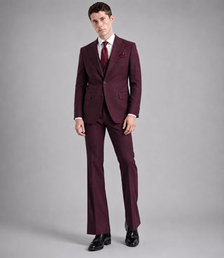 70s Men's Vintage Burgundy Retro  Wedding Suit - Suit Heritage