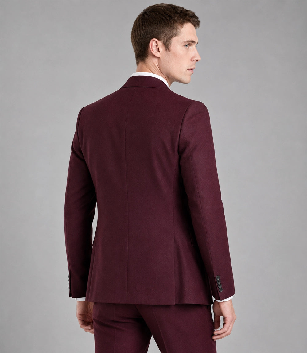 70s Men's Vintage Burgundy Retro Wedding Suit  Back - Suit Heritage