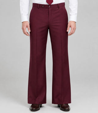 70s Men's Vintage Burgundy Retro Wedding Suit  Pant - Suit Heritage