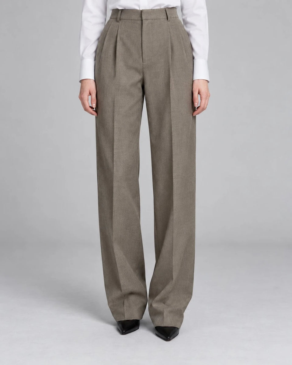 80s Women's Taupe Oversized Style Power Suit Pant -  Suit Heritage