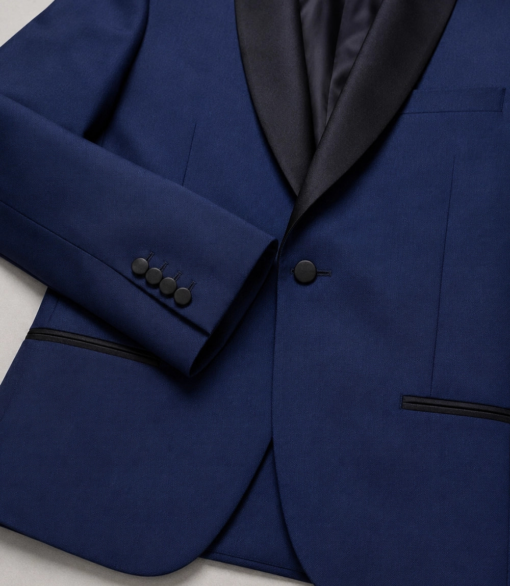 Herren Blau Black Tie Event Tuxedo Fabric - Suit Heritage