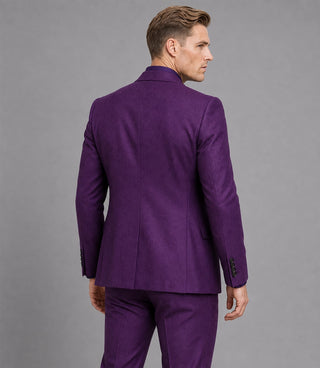 Men's Purple Joker 3 Piece Wedding Suit