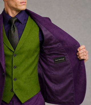 Men's Purple Joker 3 Piece Wedding Suit