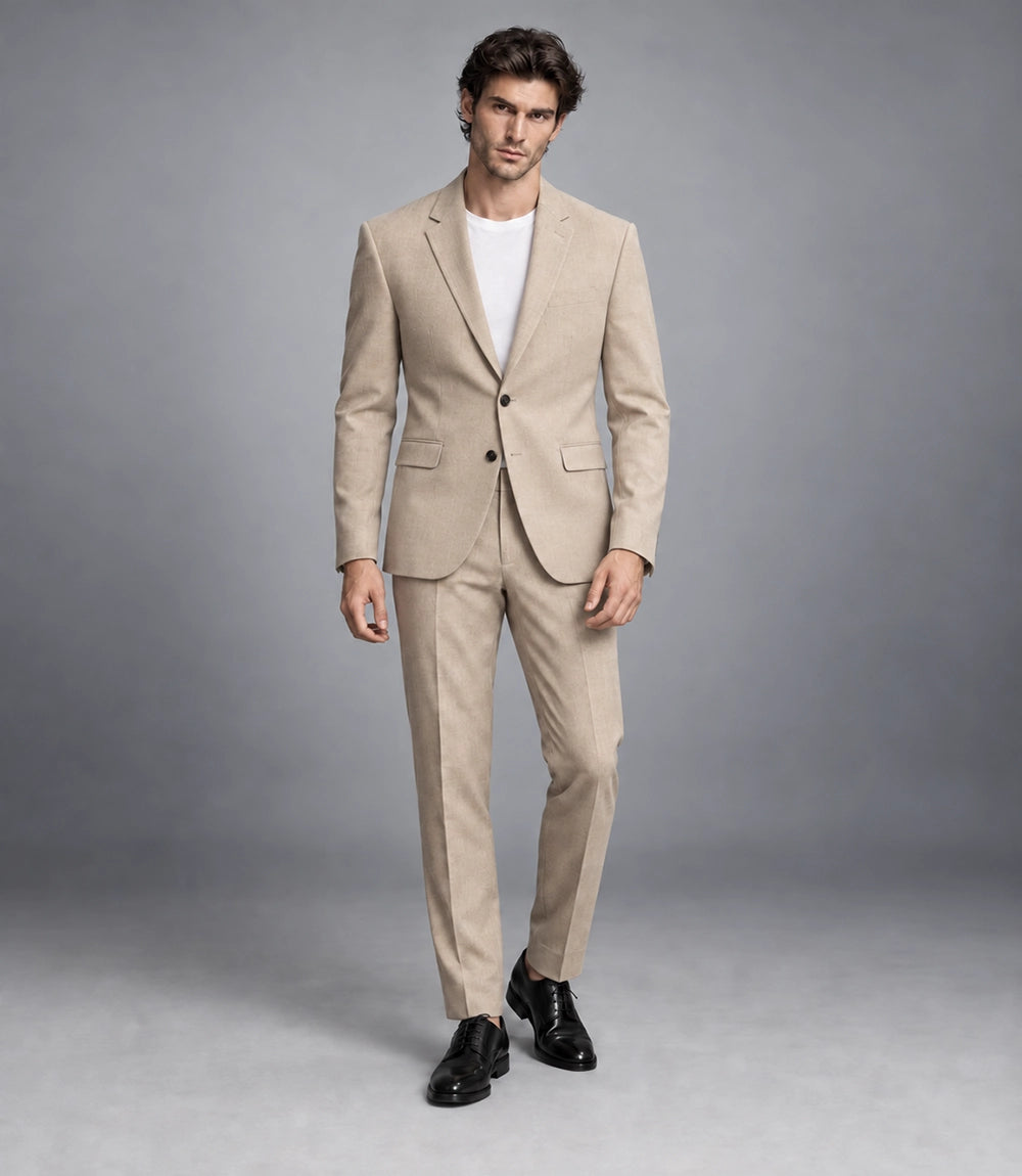 Men's Beige Casual 2 Piece Suit -  Suit Heritage