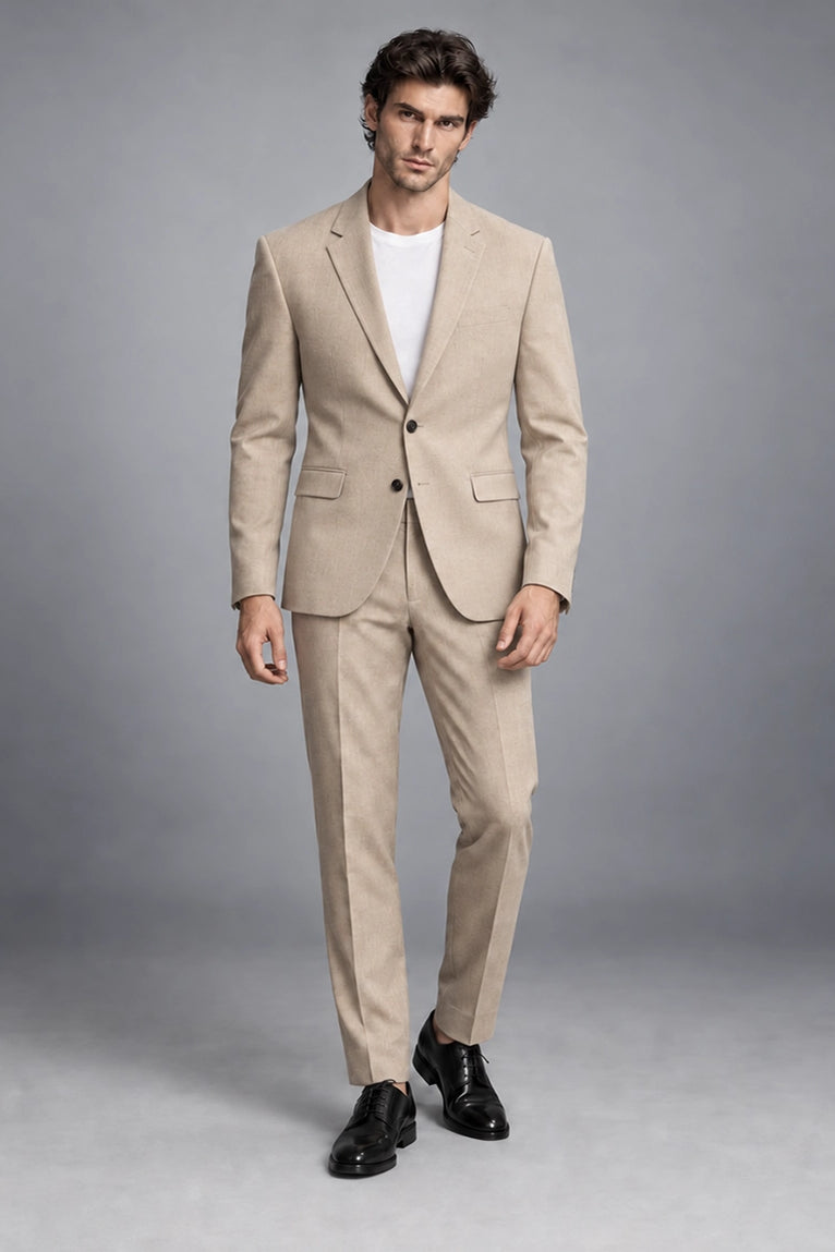 Men's Beige Casual 2 Piece Suit -  Suit Heritage