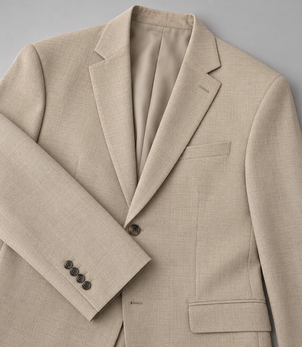 Men's Beige Casual 2 Piece Suit Fabric -  Suit Heritage