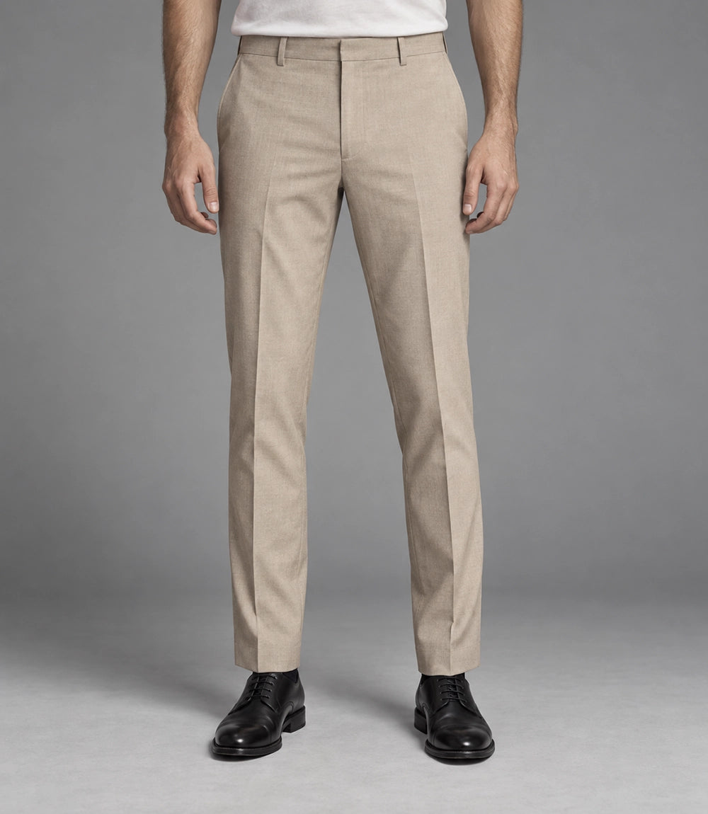 Men's Beige Casual 2 Piece Suit Pant  -  Suit Heritage