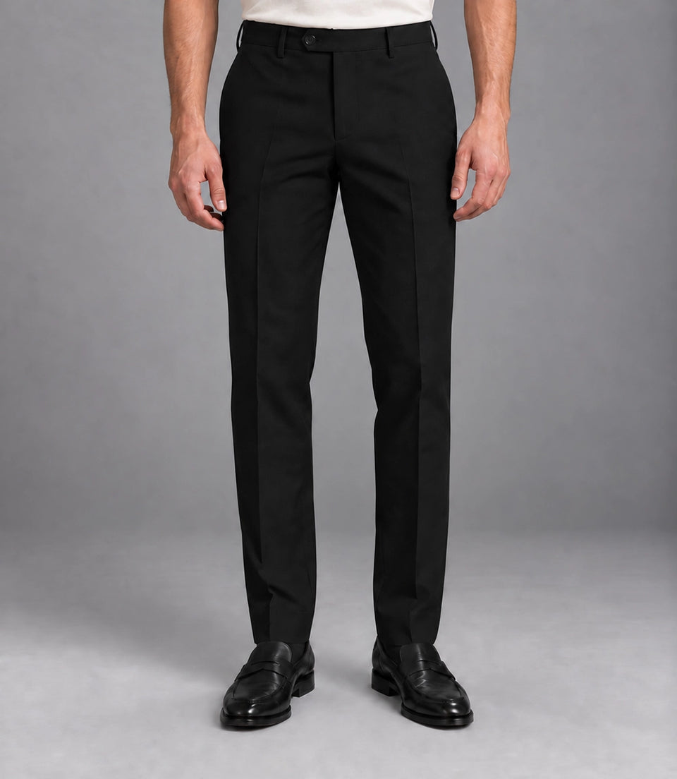 Men's Beige and Black Cotton  Casual Suit Pant -  Suit Heritage