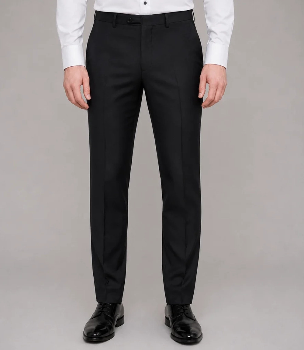 Men's Black Double Breasted Groom Wedding Tuxedo Pant - Suit Heritage