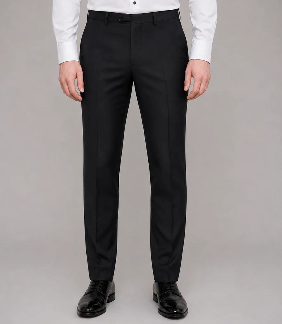 Men's Black Double Breasted Groom Wedding Tuxedo Pant - Suit Heritage