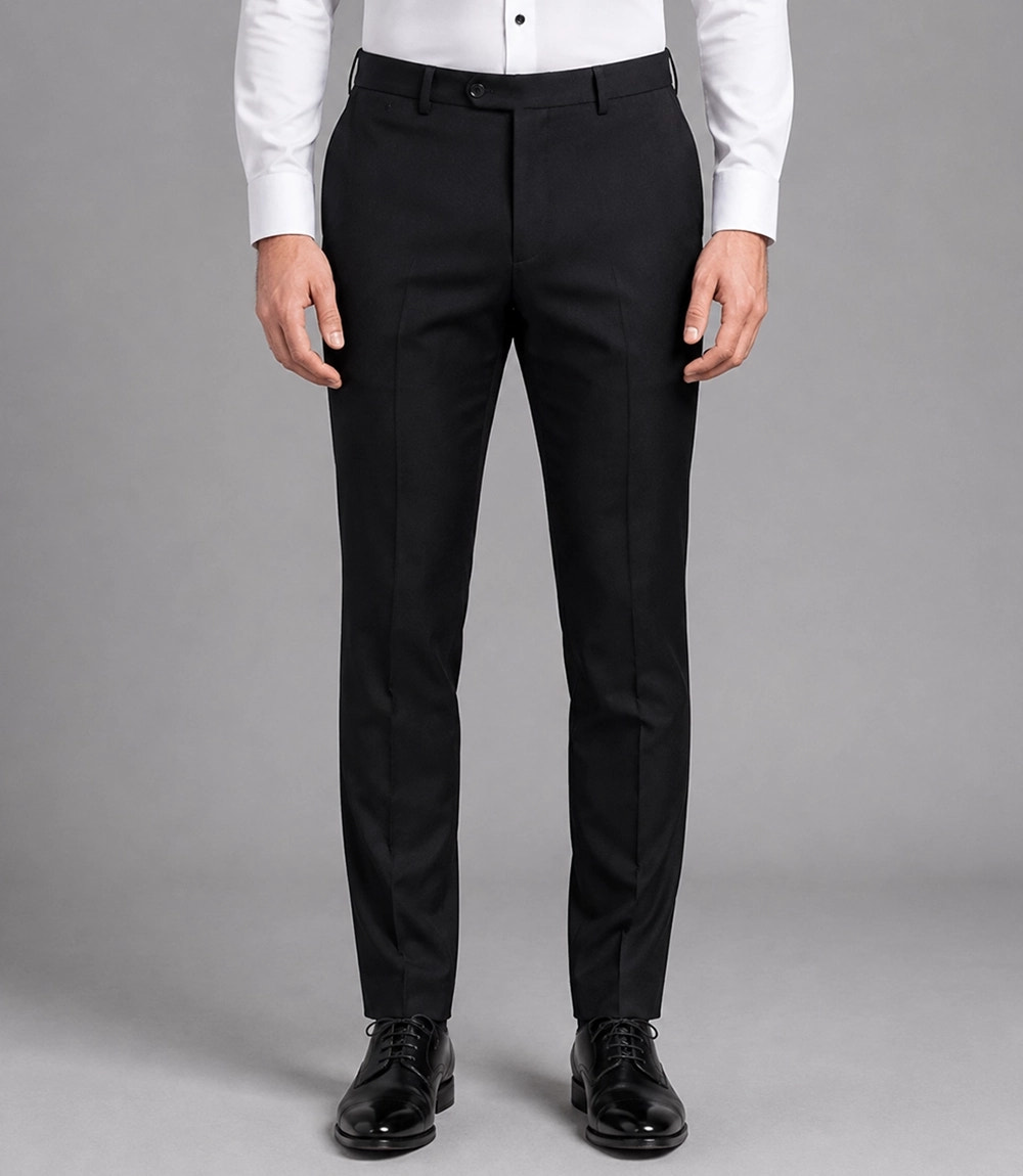 Men's Black Double Breasted Groomsmen Tuxedo Pant  -  Suit Heritage