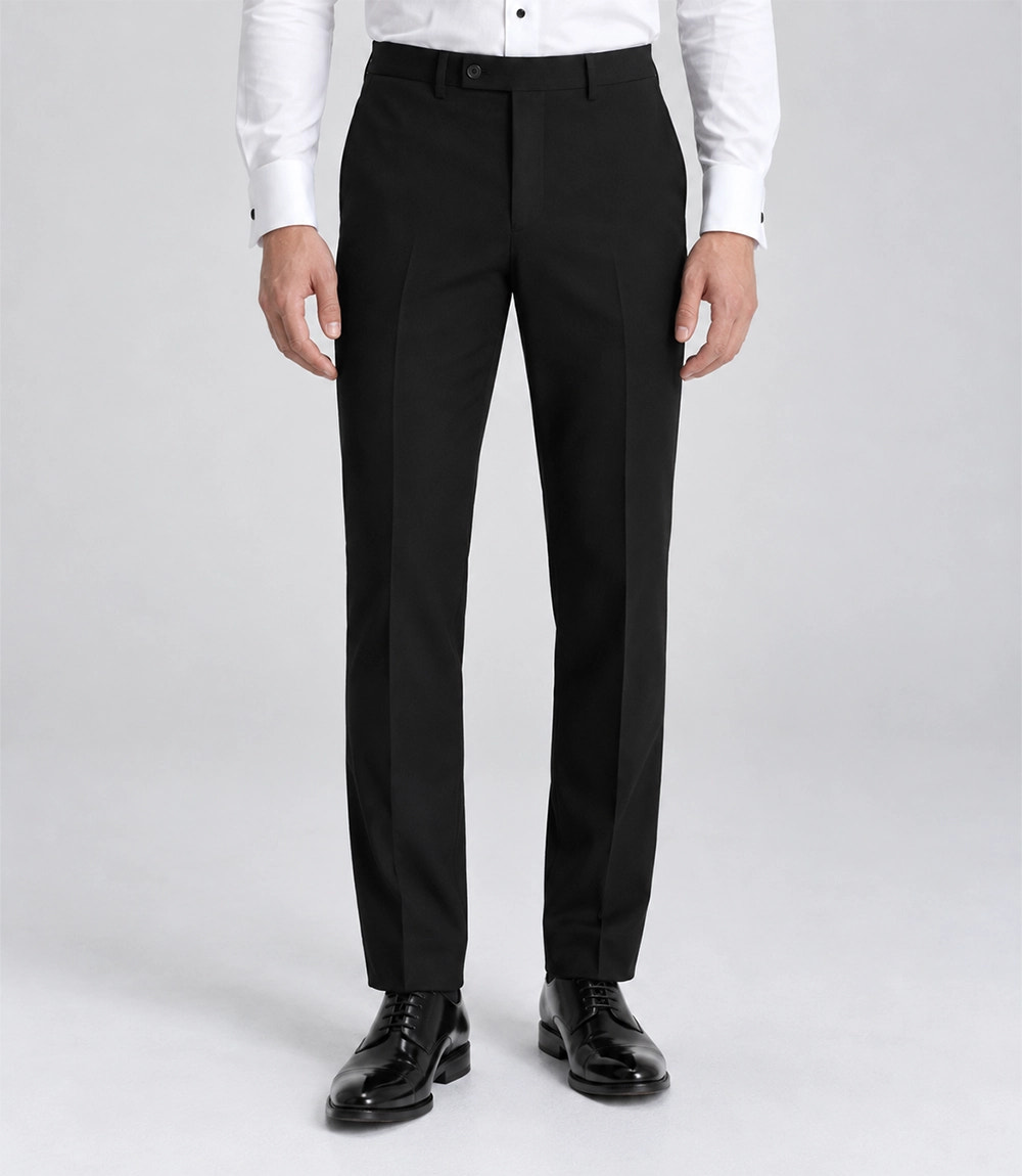 Men's Black Double Breasted U-Shaped Vest Suit Pant - Suit Heritage