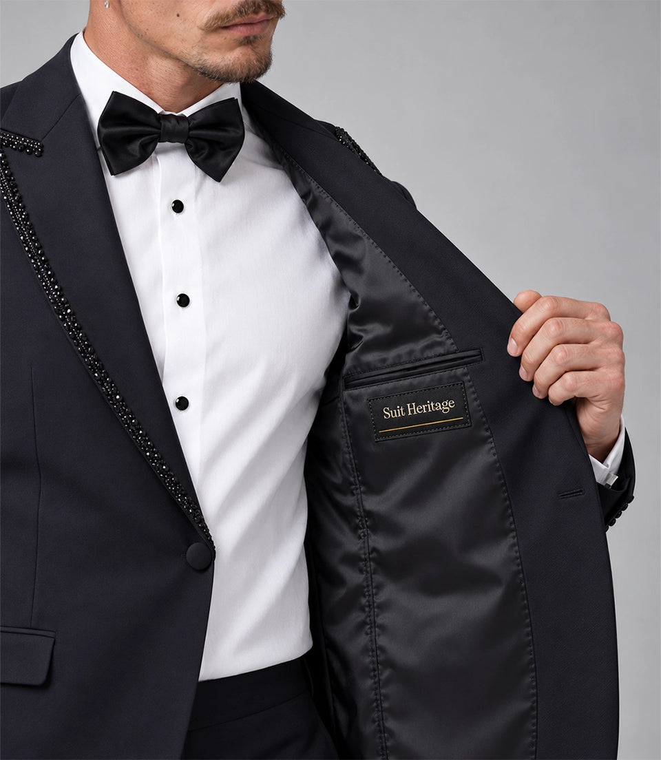 Men's Black Formal 2 Piece Tuxedo Inner - Suit Heritage
