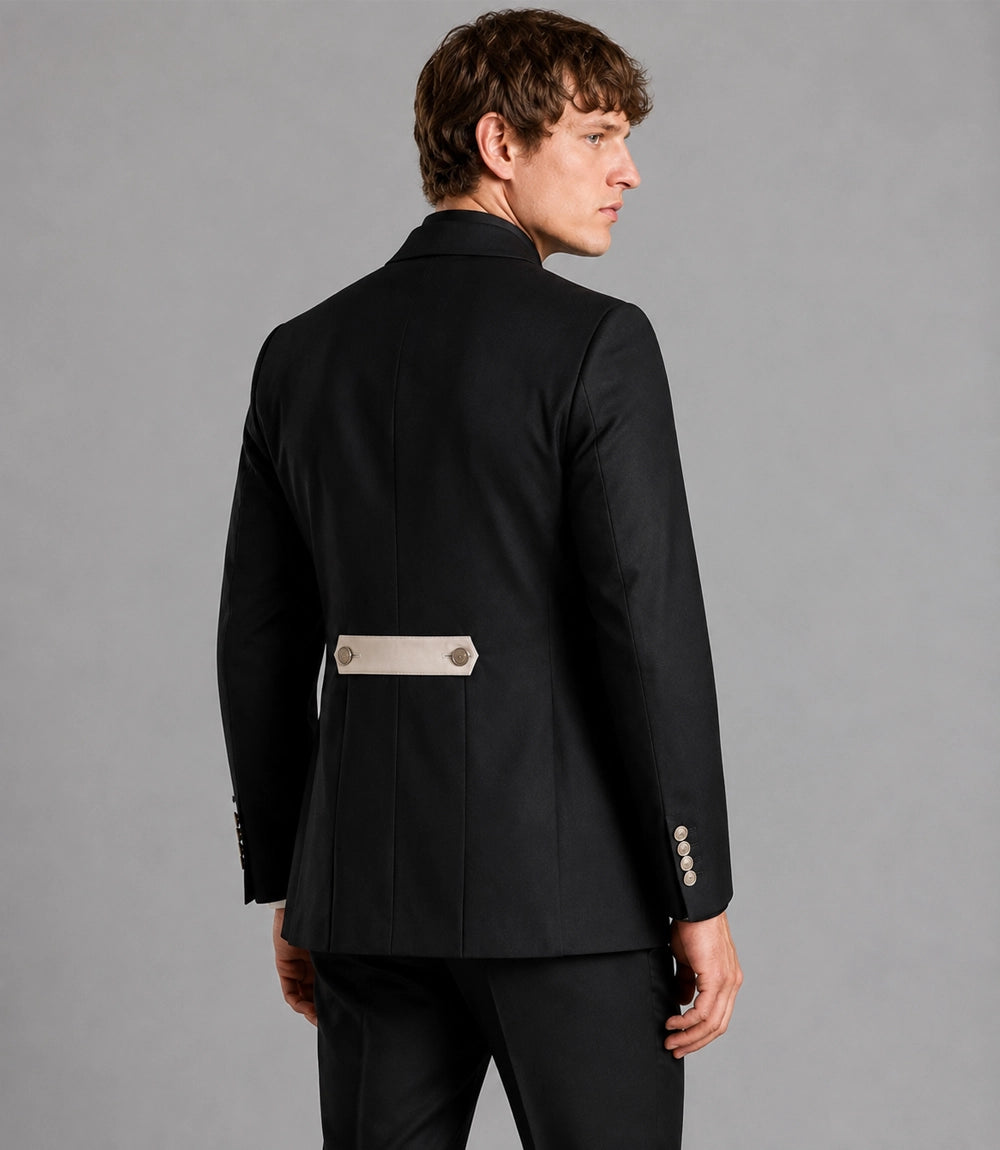 Men's Black Formal Groom Wedding Suit Back -  Suit Heritage