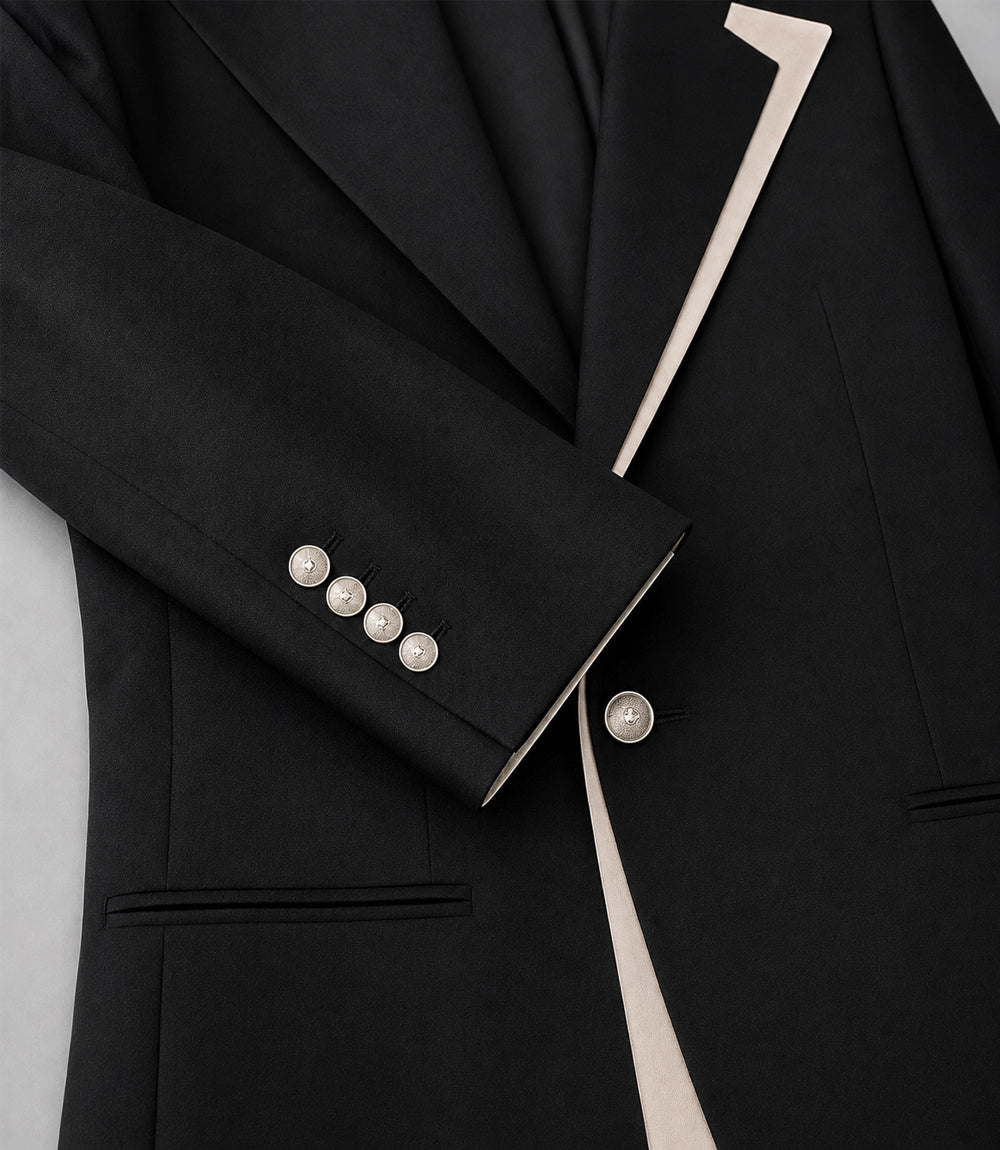 Men's Black Formal Groom Wedding Suit Fabric -  Suit Heritage