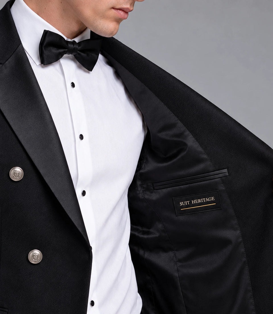 Men's Black Groomsmen Wedding Suit Inner  -  Suit Heritage