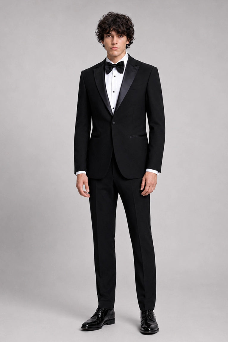Men's Black Notch Lapel Tuxedo - Suit Heritage