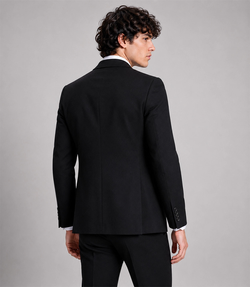 Men's Black Notch Lapel Tuxedo Back - Suit Heritage
