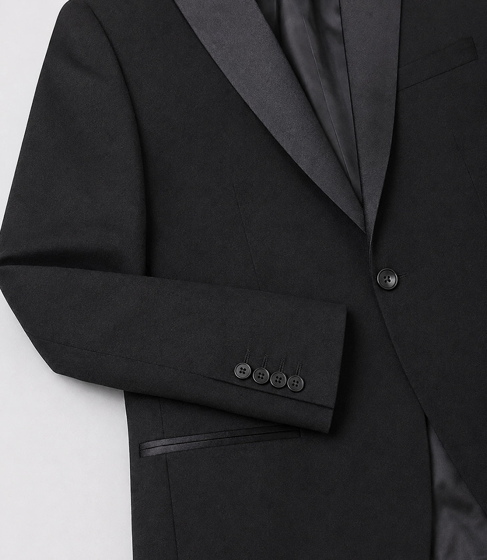Men's Black Notch Lapel Tuxedo Fabric - Suit Heritage