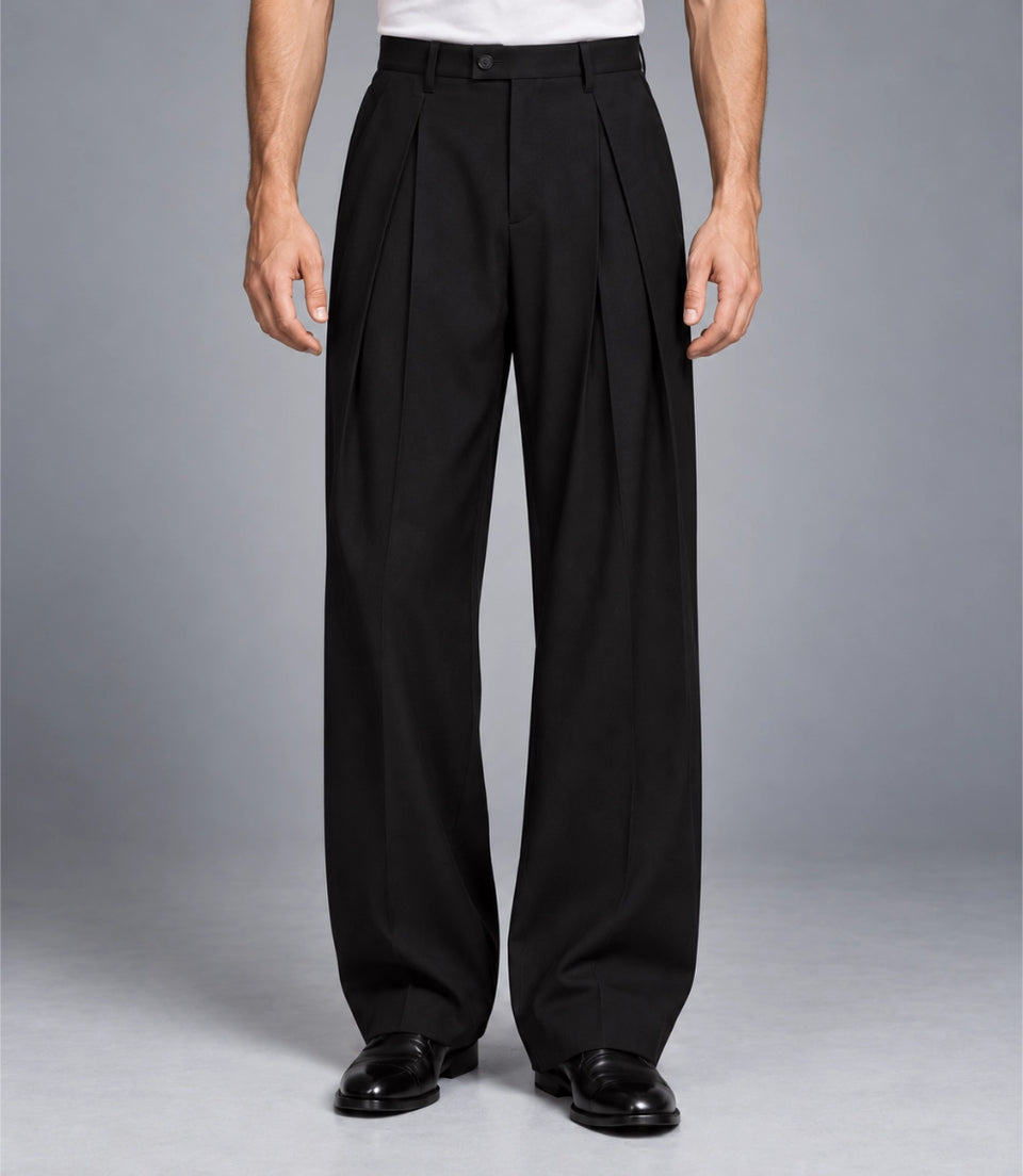 Men's Black Single Breasted Cropped Suit Pant -  Suit Heritage