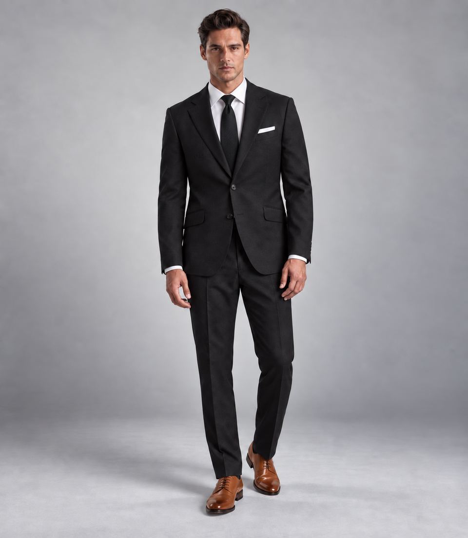 Men's Black Single Breasted Suit -  Suit Heritage