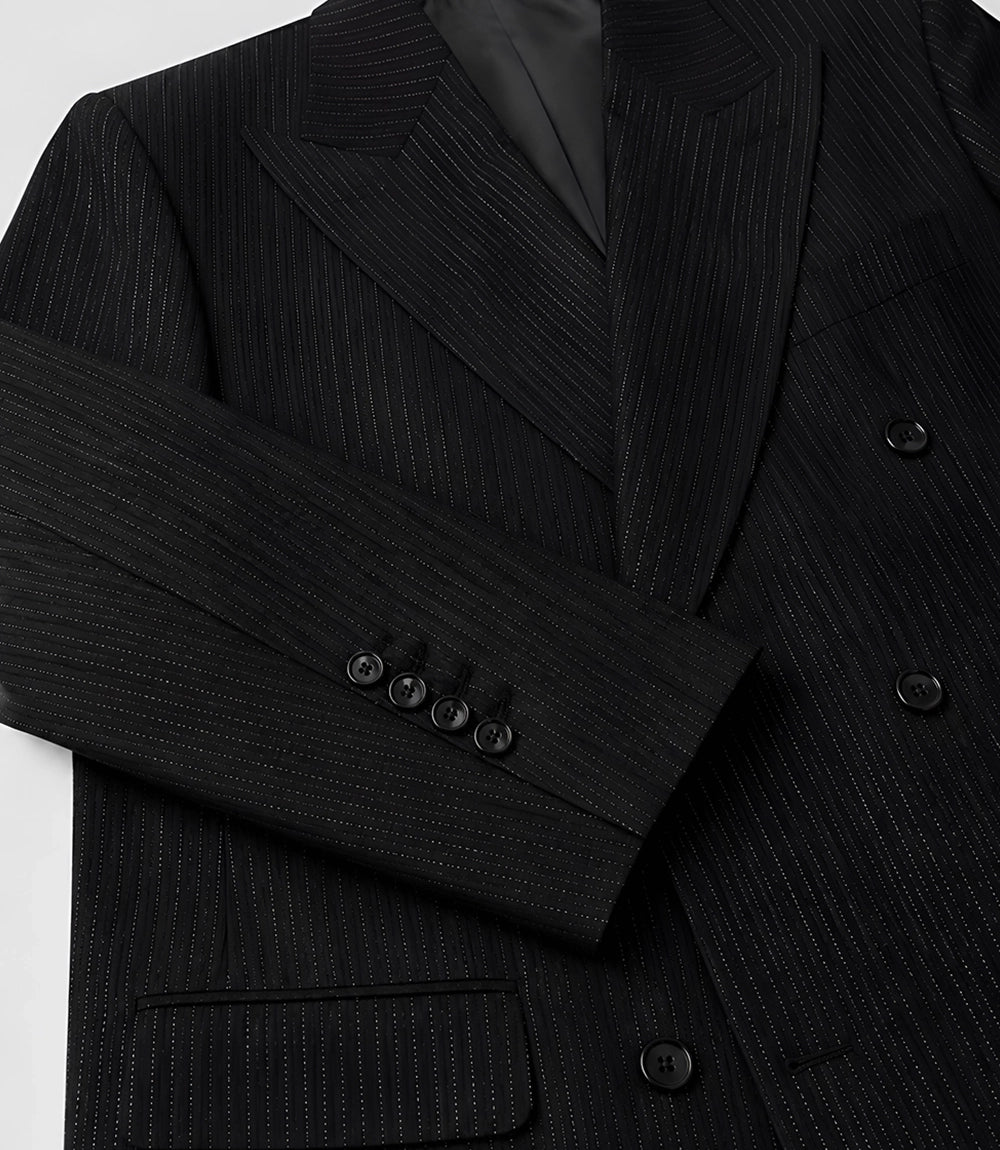 Men's Black Tailored Fit Milano Suit Blazer - Suit Heritage