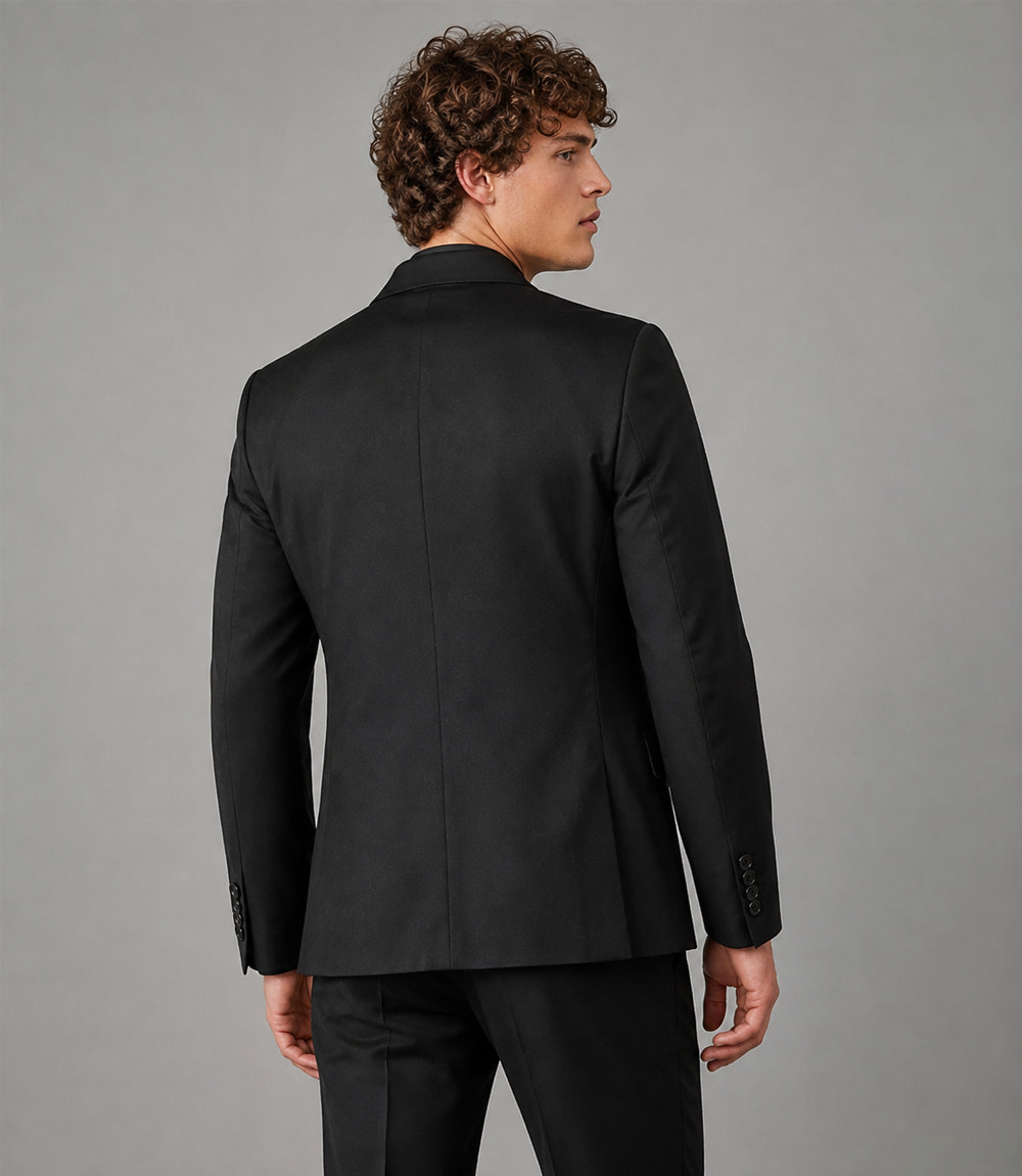 Men's Black Wedding 3 Piece Tuxedo Back - Suit Heritage