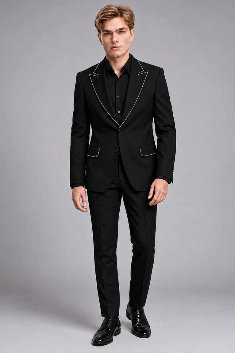 Men's Black Western 2 Piece Suit - Suit Heritage