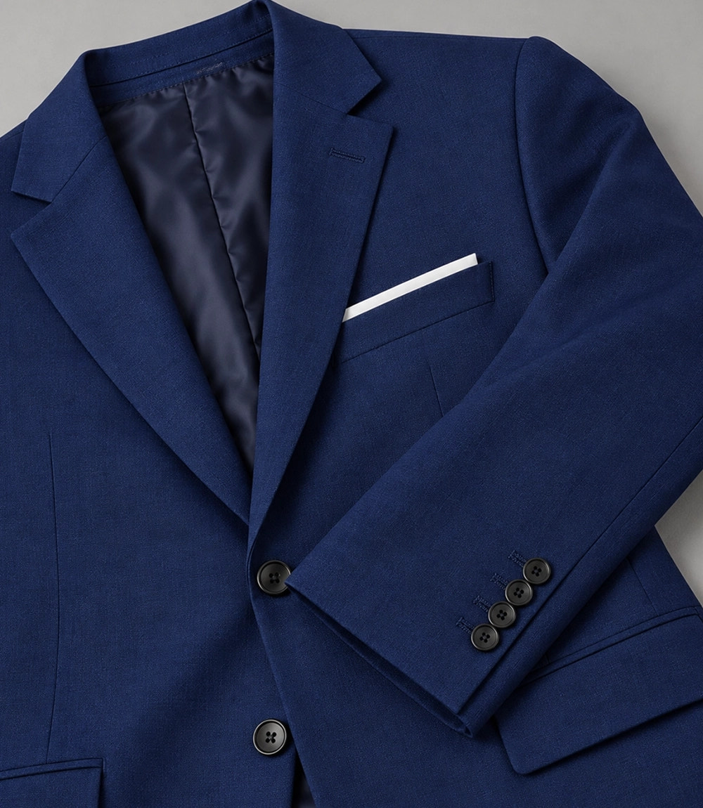 Men's Blue Casual  2 Piece Suit Fabric -  Suit Heritage