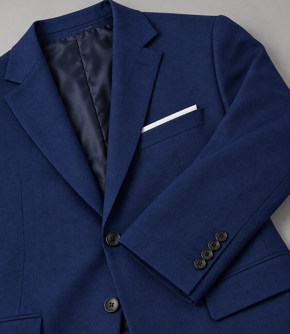 Men's Blue Casual  2 Piece Suit Fabric -  Suit Heritage