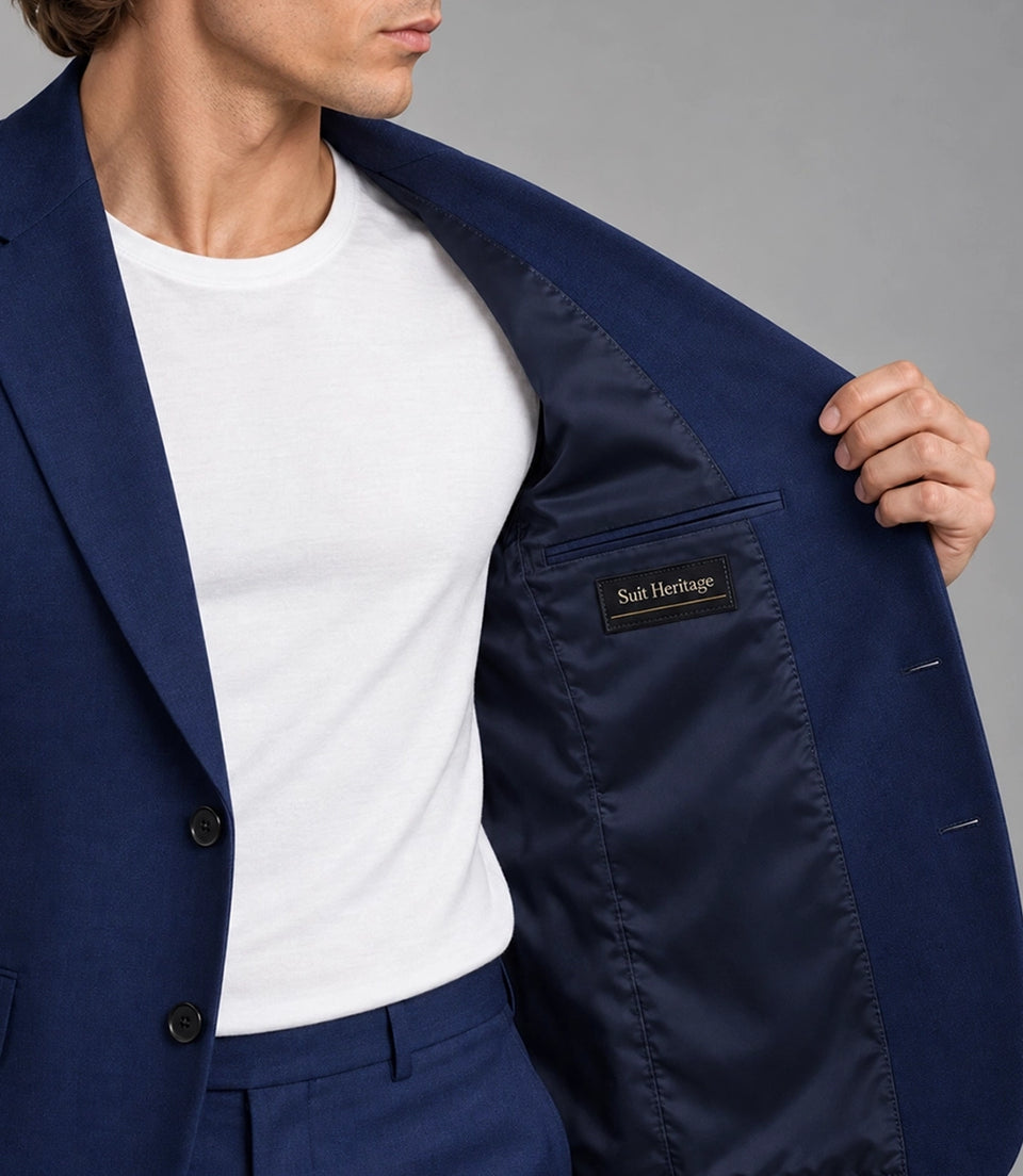 Men's Blue Casual  2 Piece Suit Inner  -  Suit Heritage