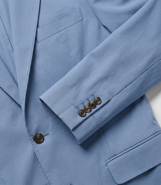 Men's Blue Solid Cotton 2 Piece Suit Fabric - Suit Heritage
