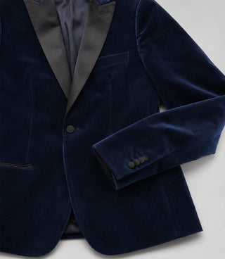 Men's Blue Velvet Tuxedo Fabric - Suit Heritage