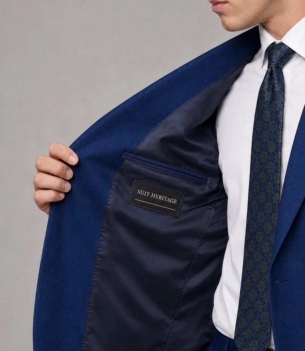 Men's Blue wedding 2 Piece Suit  Inner  -  Suit Heritage