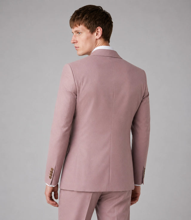Men's Blush Pink Double Breasted Groom Wedding Suit  Back - Suit Heritage