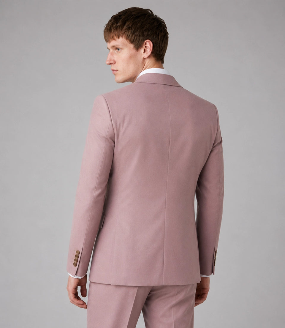 Men's Blush Pink Double Breasted Groom Wedding Suit  Back - Suit Heritage