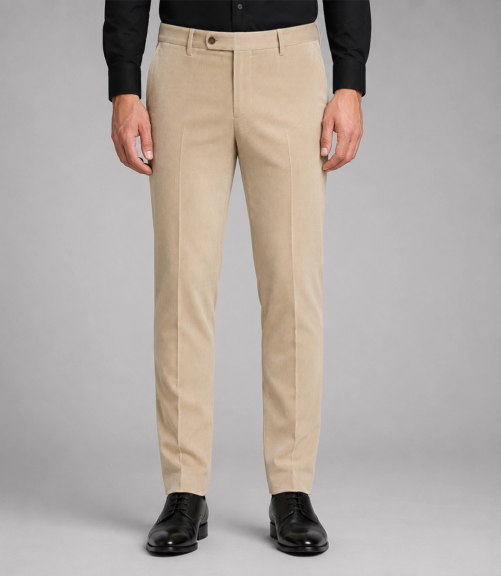 Men's Brown Corduroy 2 Piece Suit Pant - Suit Heritage