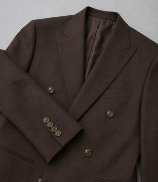Men's Brown Double Breasted 2 Piece Fabric - Suit Heritage