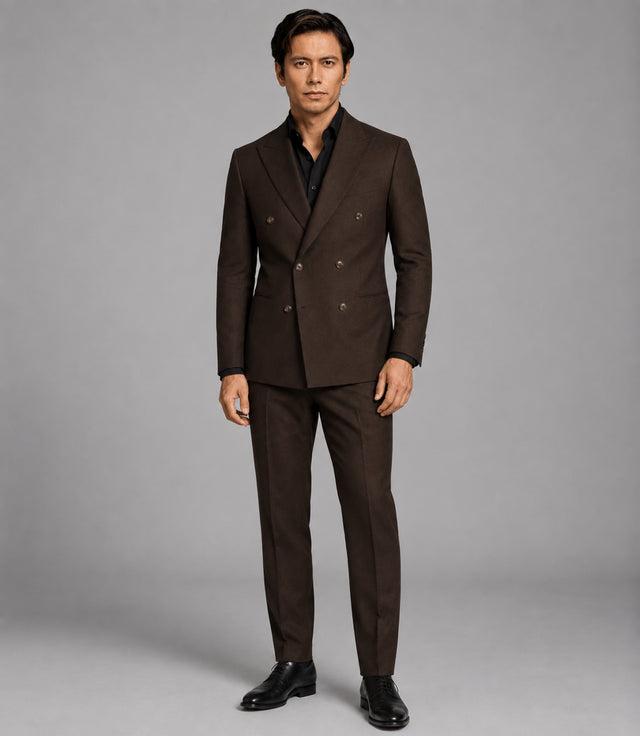 Men's Brown Double Breasted 2 Piece Suit - Suit Heritage